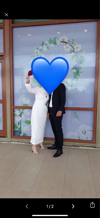 Beyaz tesettür elbise