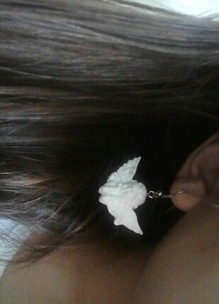  Beden beyaz Renk Beyaz Melek küpeler #angel #earing 