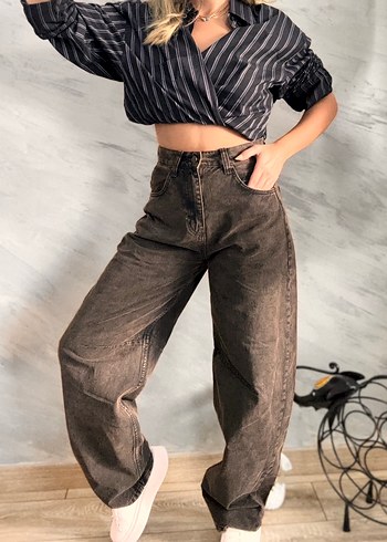 Loft Baglama Detayli Bol Kesim Jean