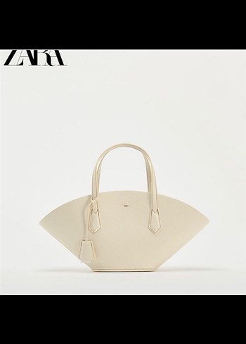 Zara Bej Deri Minimalist Kadın Çanta