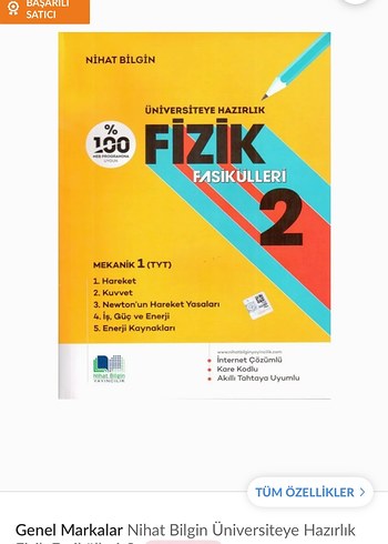 Beden Nihat bilgin Üniversiteye Hazırlık Fizik Fasikülleri