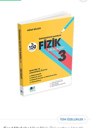 Nihat bilgin Üniversiteye Hazırlık Fizik Fasikülleri