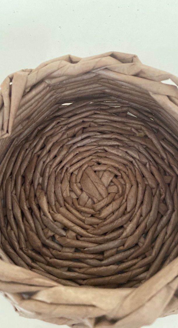 Bej Kağıt El Yapımı Sepet - Görsel 2