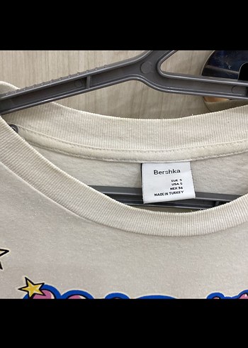 Bershka Beyaz Baskılı Kısa Kollu tişört - Görsel 2