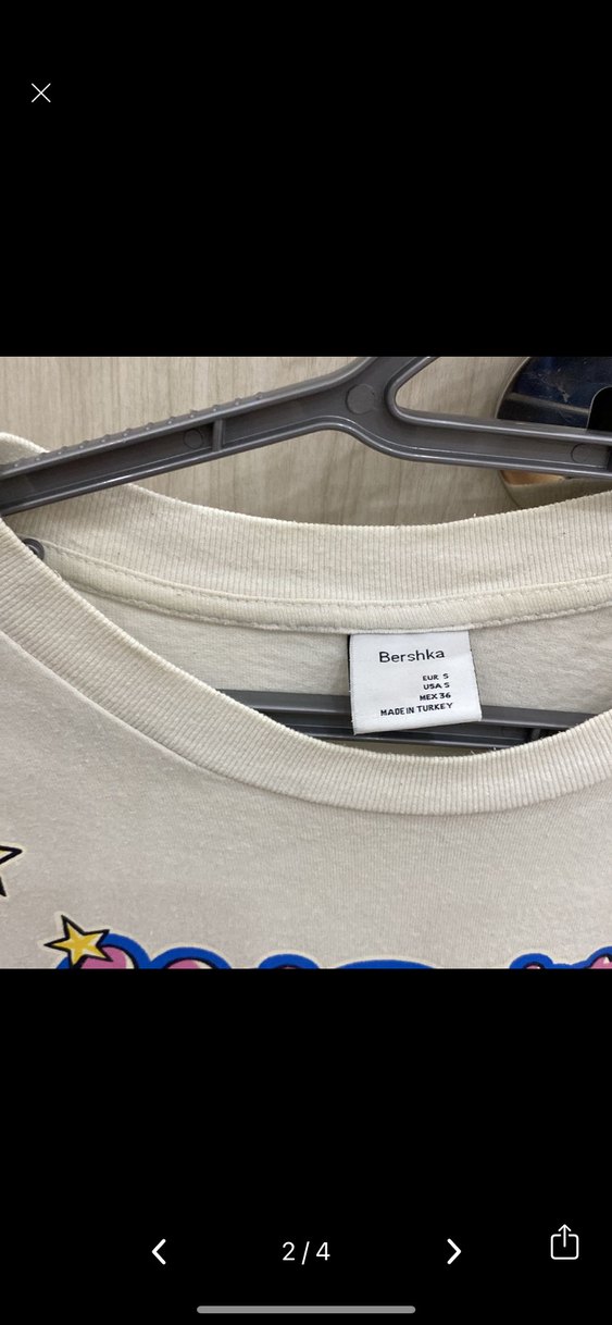 Bershka Beyaz Baskılı Kısa Kollu tişört - Görsel 2