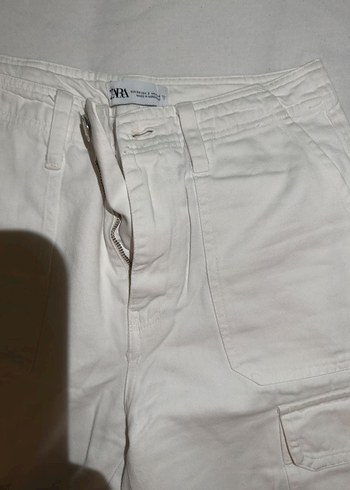32 Beden zara beyaz kargo pantolon