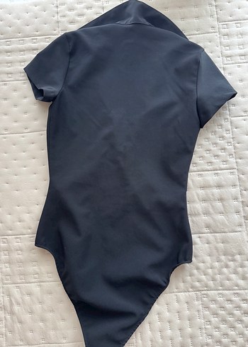 Zara Fermuarlı Siyah Kısa Kollu Bluz Büstiyer - Görsel 3