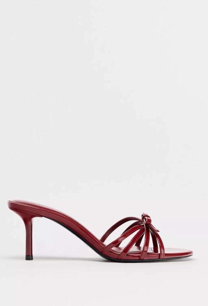 Zara Kırmızı Stiletto Topuklu Kadın Terlik - Görsel 2
