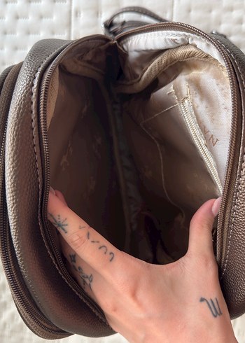 Kahverengi Deri Kadın Sırt Çantası - Görsel 3