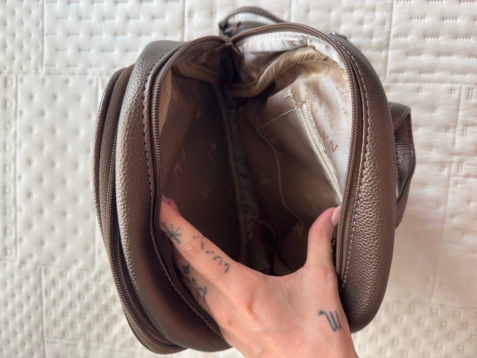 Kahverengi Deri Kadın Sırt Çantası - Görsel 3