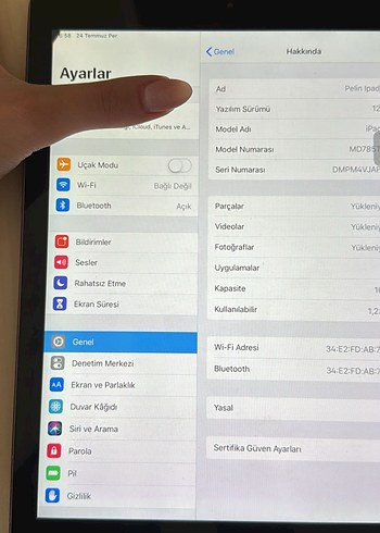  Beden Apple Ipad Air 16 GB A1474
