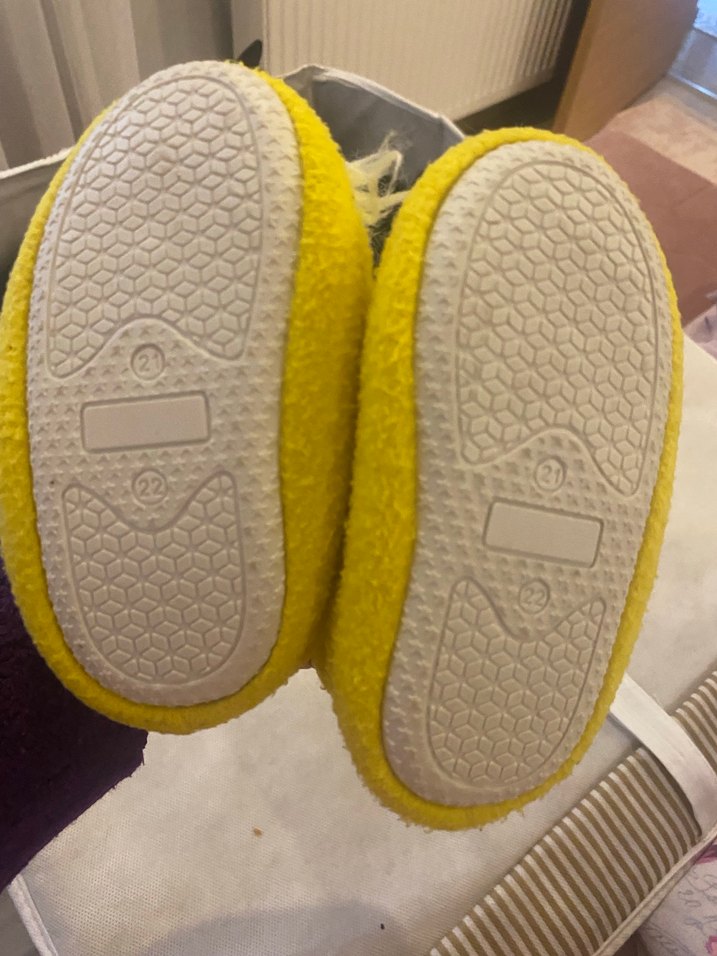 Kızlar için Sarı Kürklü Sıcak Panduf - Görsel 2