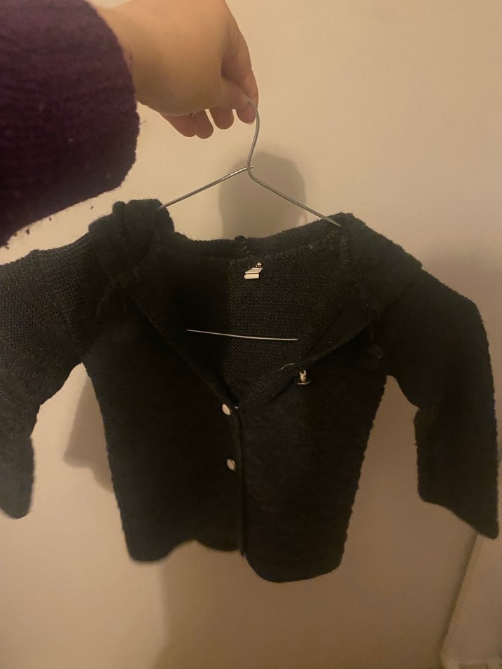 Gri Örgü Uzun Kollu çocuk Hırka - Görsel 3