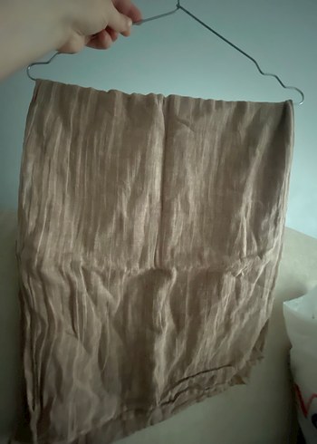 Bej Keten Kadın Şal Drapeli Bohem Stil - Görsel 4