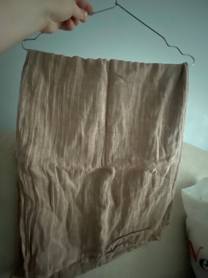 Bej Keten Kadın Şal Drapeli Bohem Stil - Görsel 4