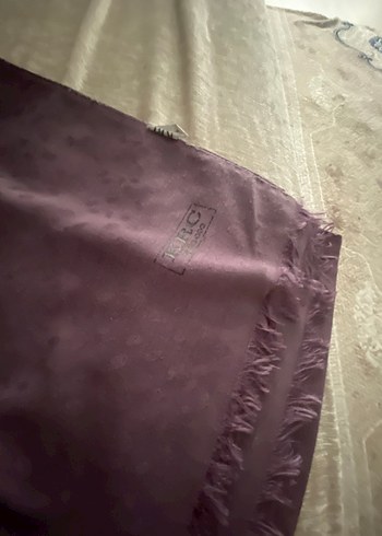 Kadın Mor Drapeli Saten Şal - Görsel 2