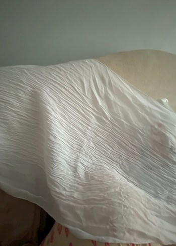 Beyaz Sade esnek şal - Görsel 5