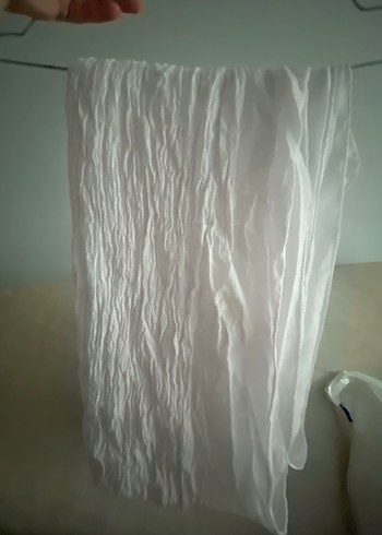 Beyaz Sade esnek şal - Görsel 3