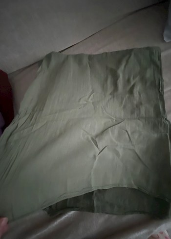 Haki renk düz şal - Görsel 5