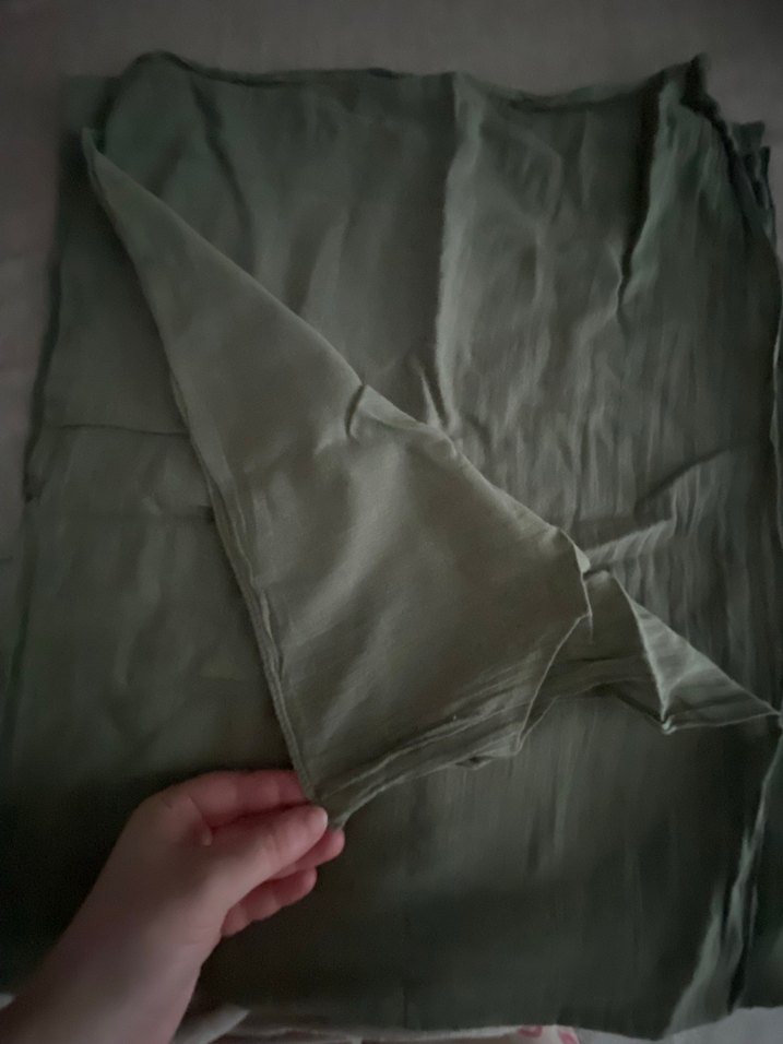 Haki renk düz şal - Görsel 3