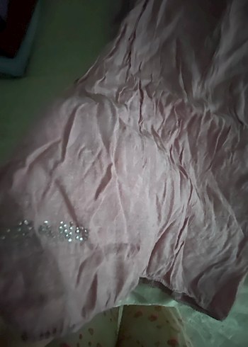 Şeker pembe renk desenli şal - Görsel 4