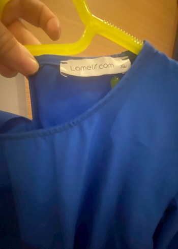 Mavi Uzun Kollu Salaş V Yakalı Elbise - Görsel 12