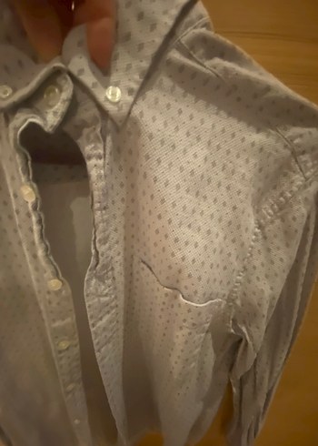 Düğmeli, Gri Erkek Gömlek - Görsel 10