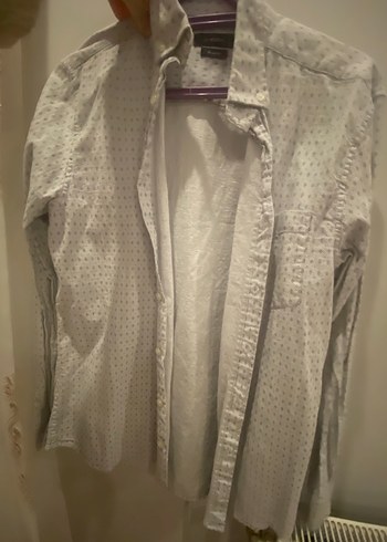 Düğmeli, Gri Erkek Gömlek - Görsel 6