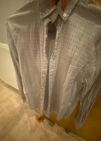 Düğmeli, Gri Erkek Gömlek - Görsel 8