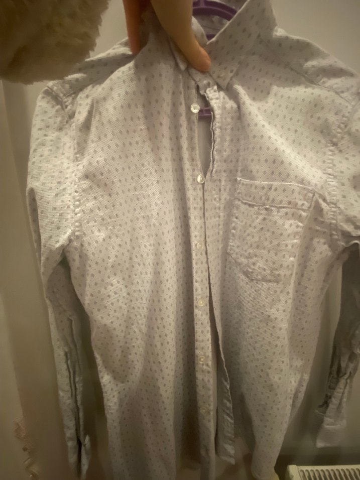 Düğmeli, Gri Erkek Gömlek - Görsel 2