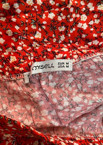 Kırmızı yırtmaçlı Desenli etek - Görsel 3