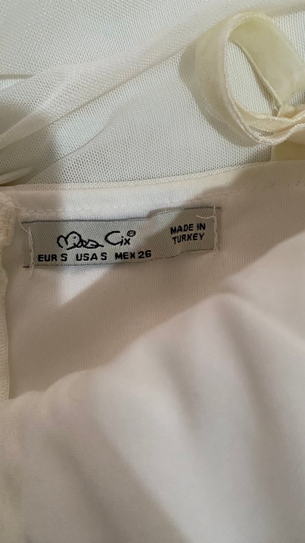 Beyaz korse detay elbise - Görsel 3