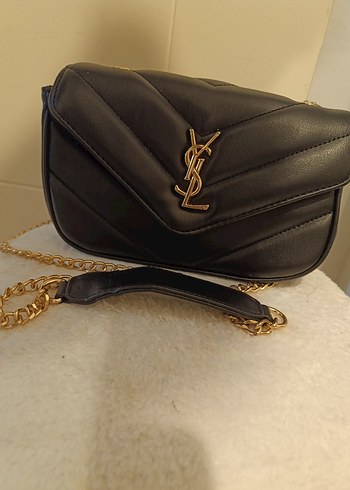 Zara Ysl Siyah Kapitone Zincirli Canta