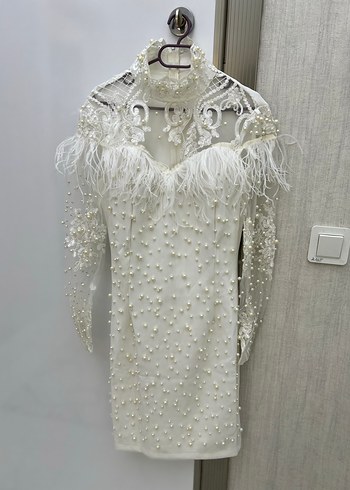İnci İşlemeli Özel Tasarım After Part/Nikah Elbisesi