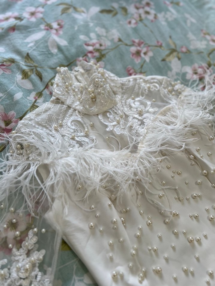 İnci İşlemeli Özel Tasarım After Part/Nikah Elbisesi - Görsel 2