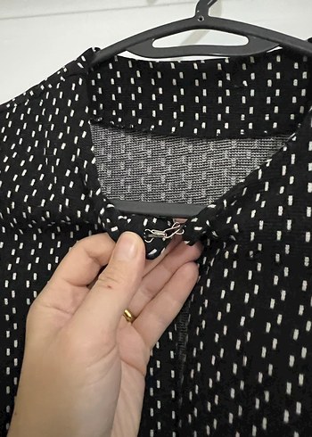 Siyah Kadın Uzun Ceket/Tunik - Görsel 3