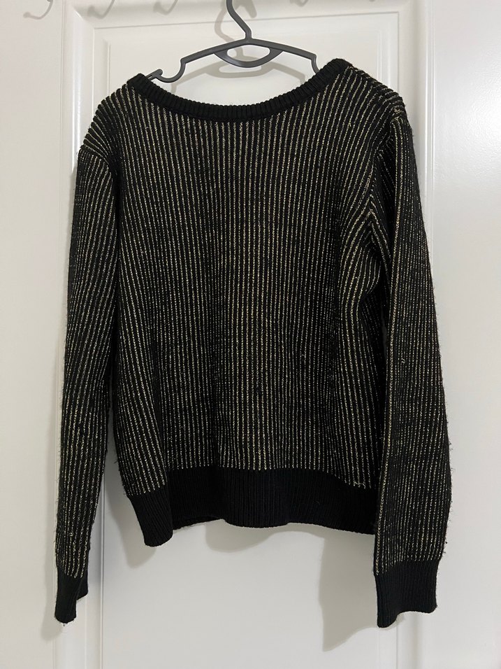 Koton Marka Siyah V Yakalı Kadın Triko Kazak - Görsel 4