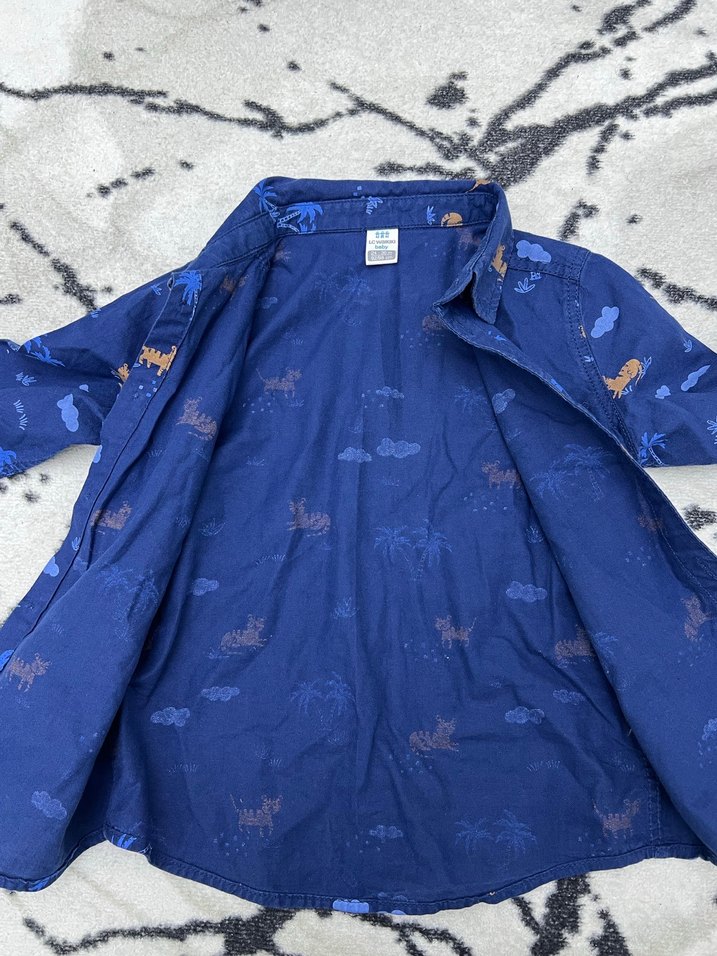 Safari Temalı Lacivert Gömlek - Görsel 2