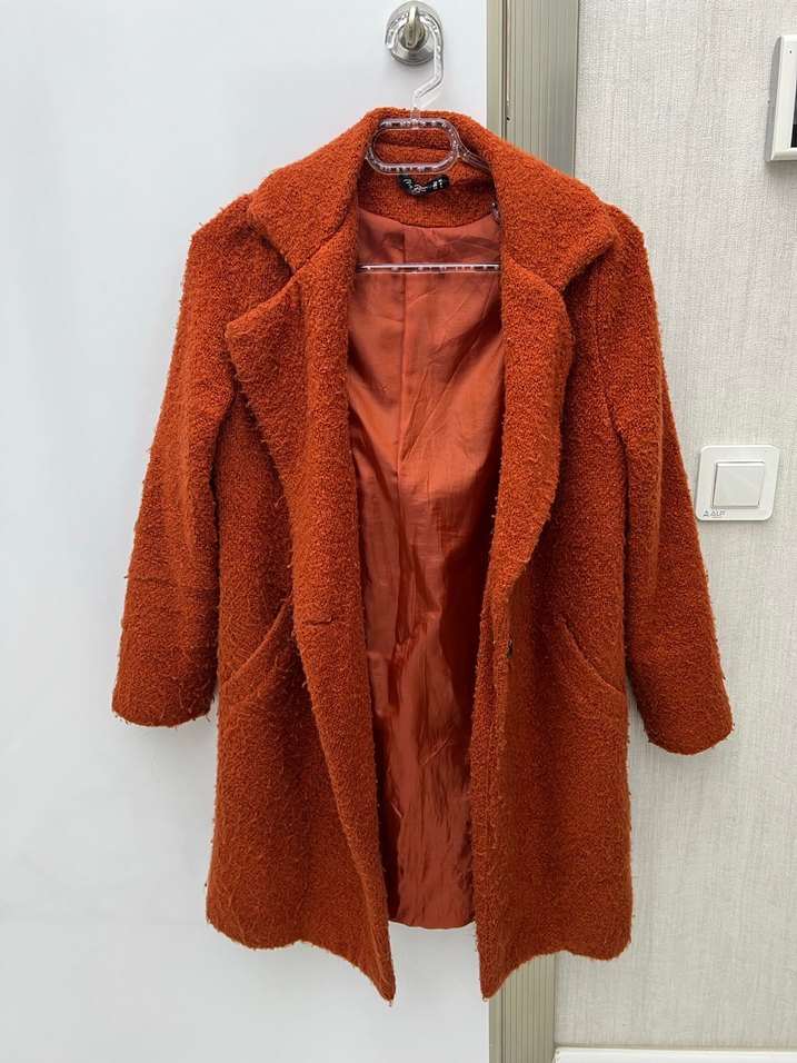 Kiremit Rengi Kadın Uzun Kaban - Görsel 2