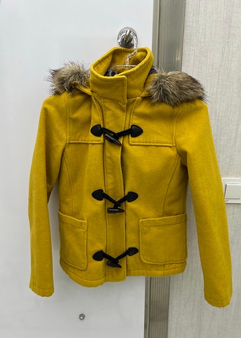 Hardal Sarısı Kürklü Bershka Mont - Görsel 2