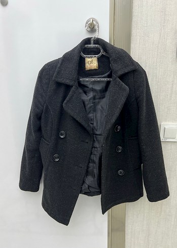 Koton Ole Kaşe Siyah Kaban - Görsel 2