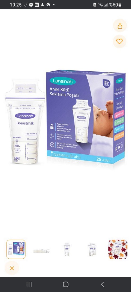 Lansinoh Anne Sütü Saklama Poşeti 25'li - Görsel 3