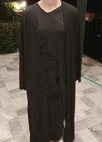 Uzun Siyah Gotik Kadın Elbisesi