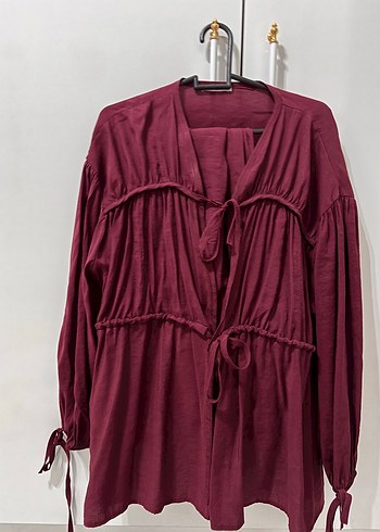 LC Waikiki Bordo V Yaka Baglamali Takim