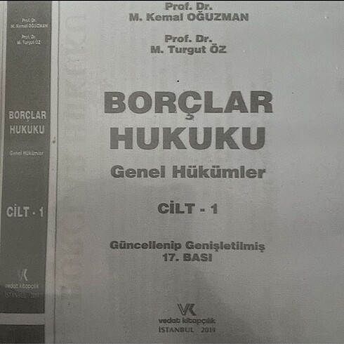  Borçlar Hukuku Cilt 1