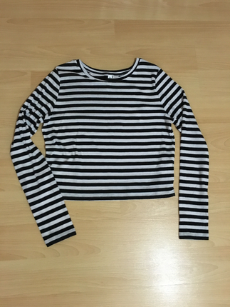 Çizgili mini bluz