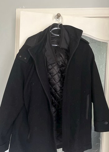 Siyah Erkek Midi Boy Fermuarlı Kaban - Görsel 2