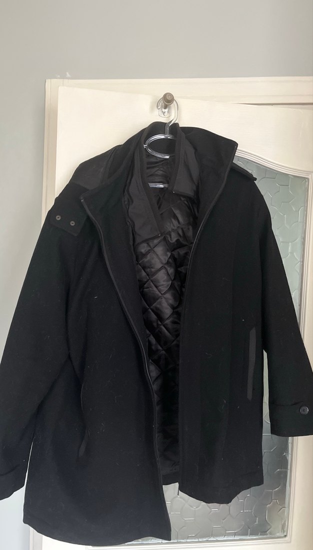 Siyah Erkek Midi Boy Fermuarlı Kaban - Görsel 2