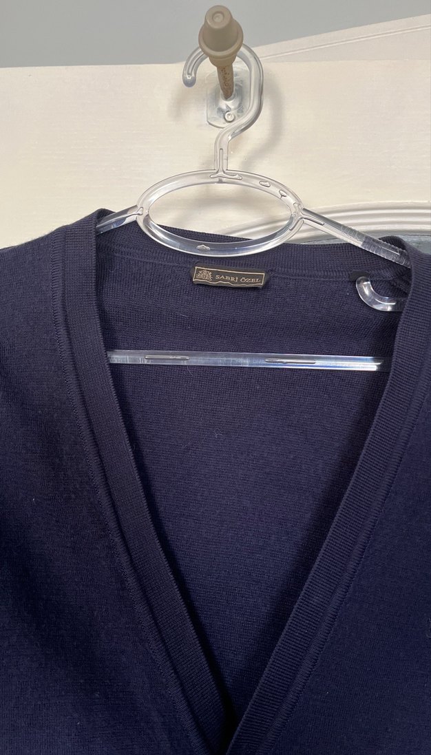 Düğmeli Lacivert Erkek Yün Hırka - Görsel 2