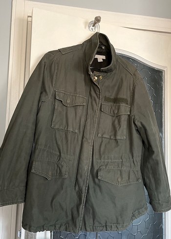 Düğmeli haki Midi Kadın Ceket - Görsel 2